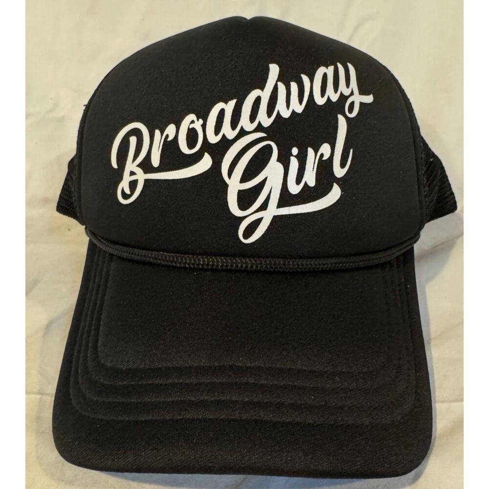 Broadway Girl Trucker Hat Black Mesh Snapback Cap Musical Theater Retro Style